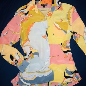 France1 100% Silk Button Down